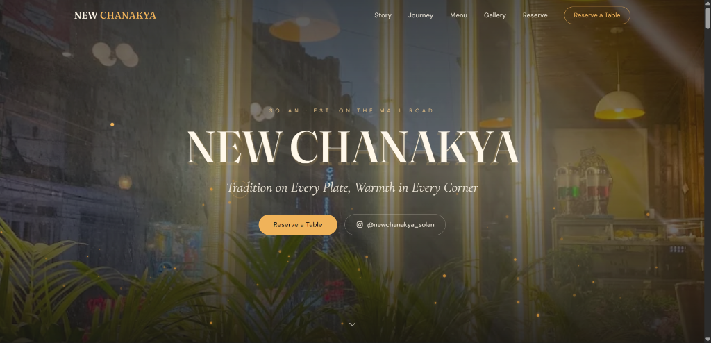 New Chanakya — Restaurant Website